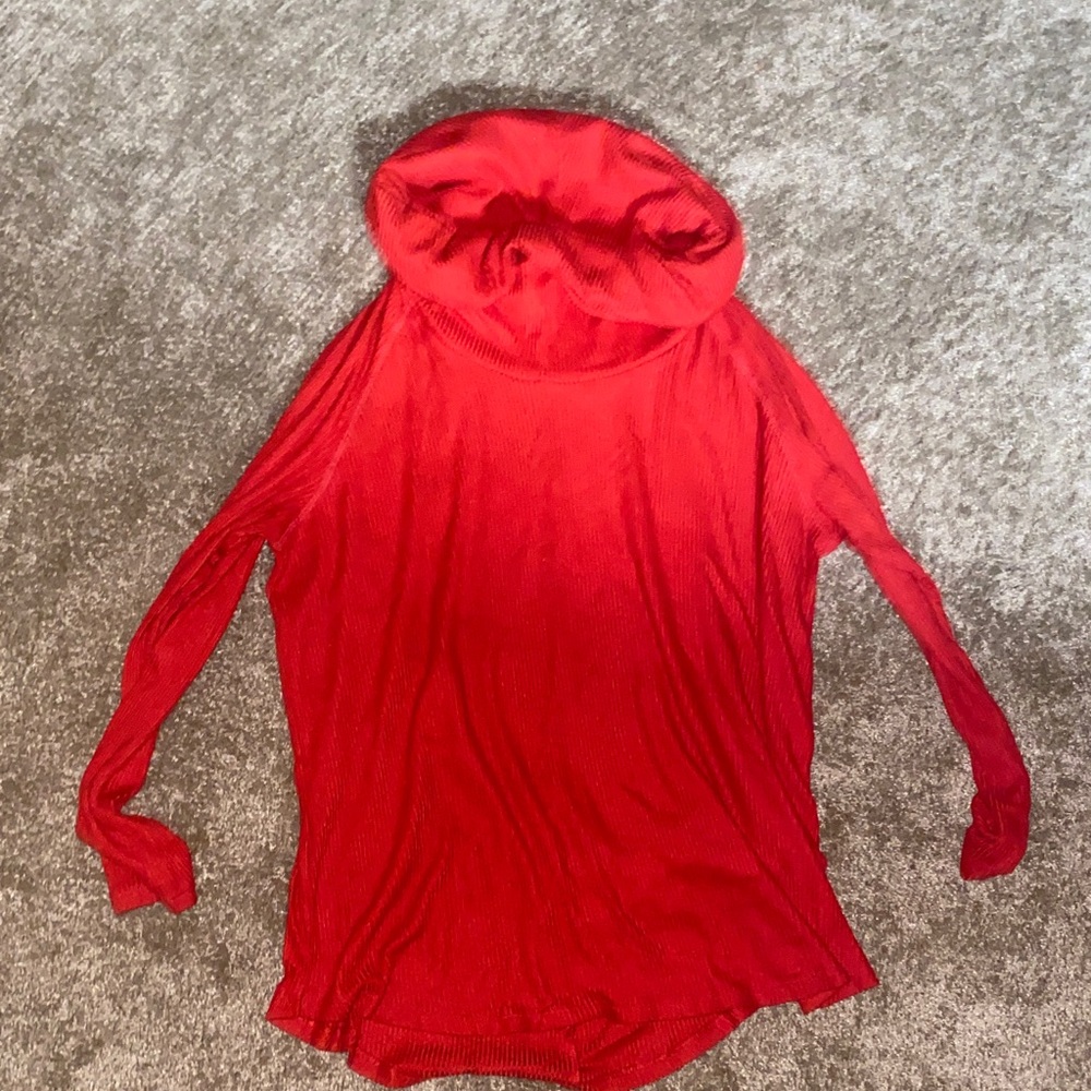 Terra & Sky Red Cowl Neck Sweater